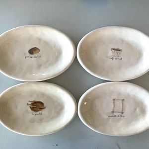 *Extremly Rare’ RAE DUNN by Magenta “Paris cafe” appetizer plate set.